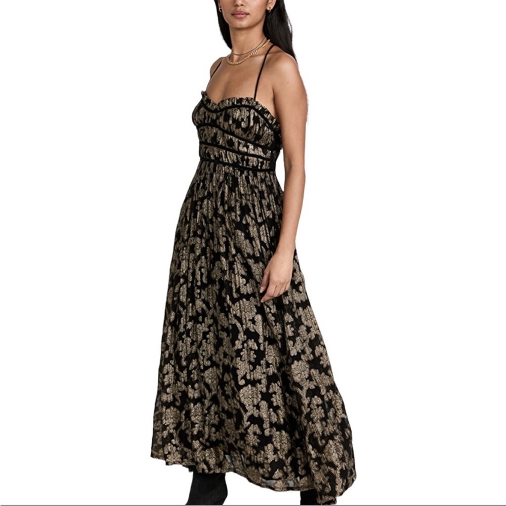 Free People - Black and Gold Charlie
Bustier Metallic Casual Maxi Dress - Picture 2 of 11